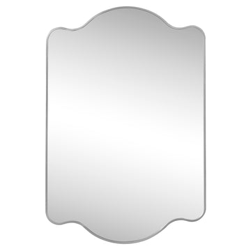 Louisa 24 in. W x 36 in. H Medium Scalloped Rectangular Metal Framed Wall Mirror - JONATHAN Y